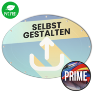 Ovale Banner selbst gestalten in Wunschgröße, Prime