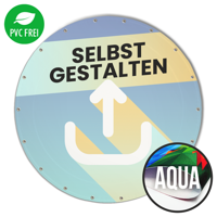 Runde Banner selbst gestalten in Wunschgröße, Aqua