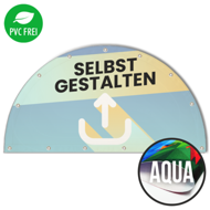 Halbrunde Banner selbst gestalten in Wunschgröße, Aqua