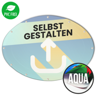 Ovale Banner selbst gestalten in Wunschgröße, Aqua