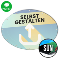 Ovale Banner selbst gestalten in Wunschgröße, Sun