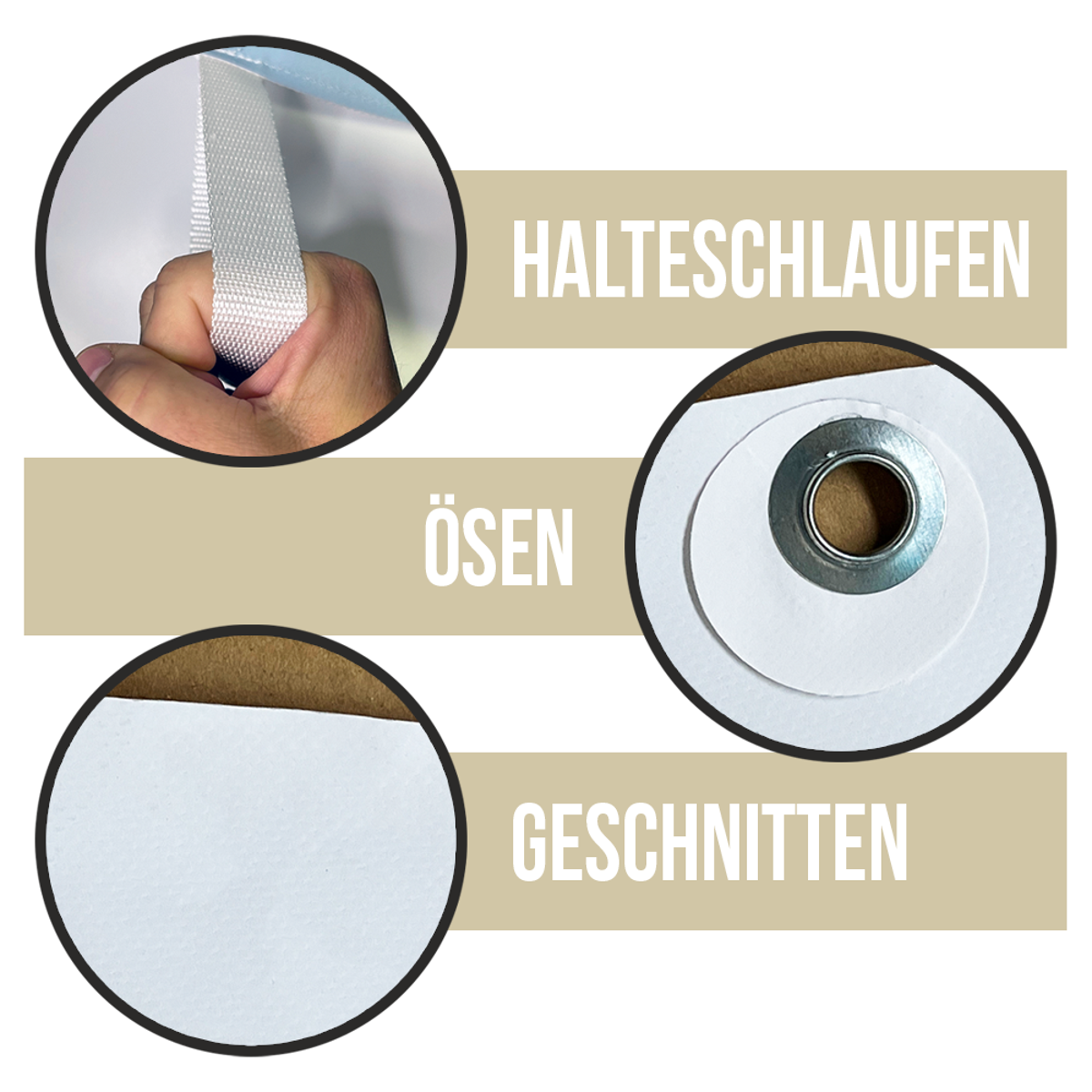 Ovale Banner selbst gestalten in Wunschgröße, Textil Prime