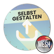 Runde Banner selbst gestalten in Wunschgröße, Mesh