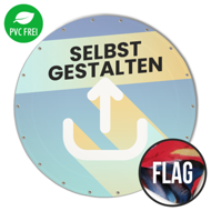 Runde Banner selbst gestalten in Wunschgröße, Flag