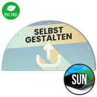 Halbrunde Banner selbst gestalten in Wunschgröße, Sun
