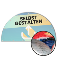 Halbrunde Banner selbst gestalten in Wunschgröße, Mesh Prime
