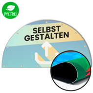 Halbrunde Banner selbst gestalten in Wunschgröße, Textil Sun