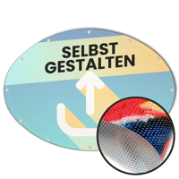 Ovale Banner selbst gestalten in Wunschgröße, Mesh Prime