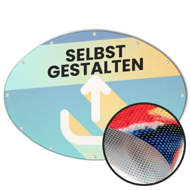Ovale Banner selbst gestalten in Wunschgröße, Mesh Prime
