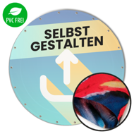 Runde Banner selbst gestalten in Wunschgröße, Textil Flag