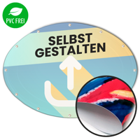 Ovale Banner selbst gestalten in Wunschgröße, Textil Sun