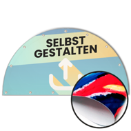 Halbrunde Banner selbst gestalten in Wunschgröße, PVC Prime