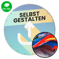 Runde Banner selbst gestalten in Wunschgröße, Textil Prime