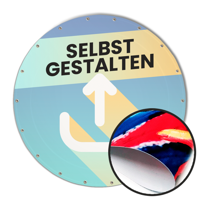 Runde Banner selbst gestalten in Wunschgröße, PVC Prime