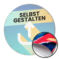 Runde Banner selbst gestalten in Wunschgröße, PVC Basic
